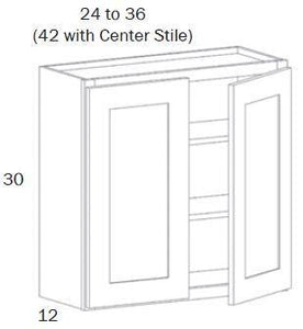 W2430-Wall 2430 - White Shaker - Assembled - Daves Same Day Cabinets