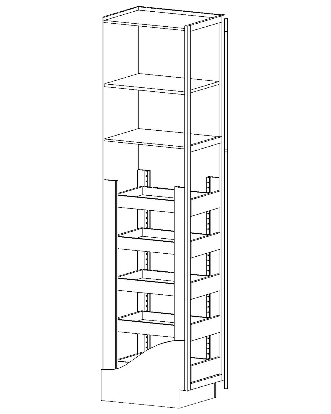 ROSH-TALL-DT-1 Pair Tall ROS Mounting Brackets - For Tall/BFH Dovetail ROS - 757 - Crazy Good Cabinets
