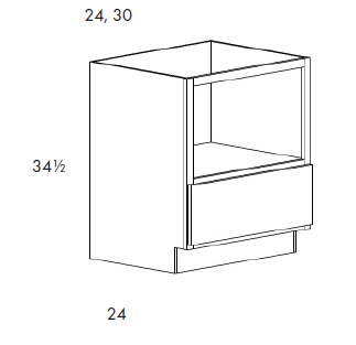 BMW24 - Base Microwave 24 - White Shaker - Assembled - Daves Same Day Cabinets