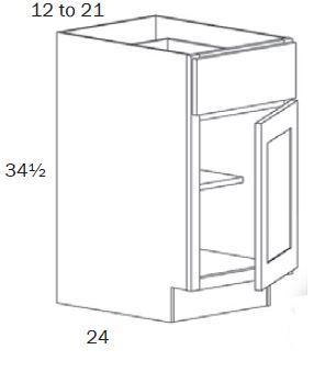 B18R-Base 18 Right Hinge - White Shaker - Assembled - Daves Same Day Cabinets