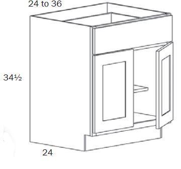 B36-Base 36 - White Shaker - Assembled - Daves Same Day Cabinets