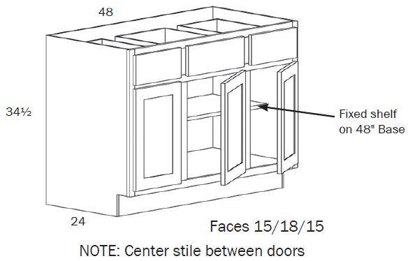 B48-Base 48 - White Shaker - Assembled - Daves Same Day Cabinets