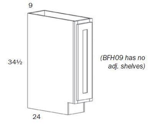 BFH09R-Base Full Height 09 Right Hinge - White Shaker - Assembled - Daves Same Day Cabinets