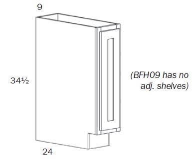 BFH09L-Base Full Height 09 Left Hinge - White Shaker - Assembled - Daves Same Day Cabinets