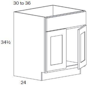 BS30-Base Sink 30 - White Shaker - Assembled - Daves Same Day Cabinets