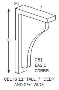CB1-White - #1 Corbel 2-1/2  7"D x 11"T - Daves Same Day Cabinets