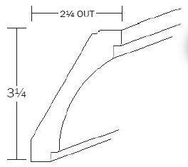 CR3-White  - CR3 - Crown - 3-1/4"T x 8' L - Daves Same Day Cabinets