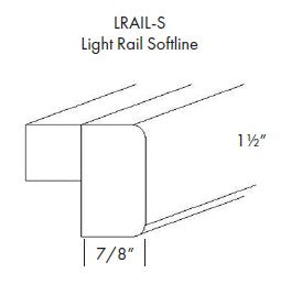 LRAIL-S - White - Softline Light Rail - 7/8"x 1-1/2" - Daves Same Day Cabinets