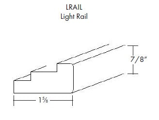 LRAIL-White - Standard Light Rail - 7/8"x 1-5/8" - Daves Same Day Cabinets