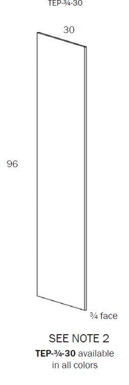 TEP-3/4-30-White - Tall End Panel -3/4" x 30" x 96" - Daves Same Day Cabinets