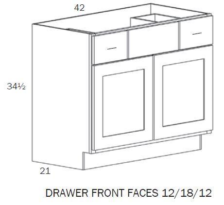 VCOMBO42-Vanity Combo 42 - White Shaker - Assembled - Daves Same Day Cabinets