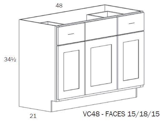 VCOMBO48-Vanity Combo 48 - White Shaker - Assembled - Daves Same Day Cabinets