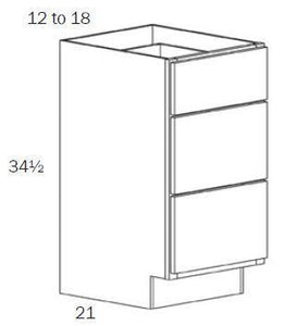 VD315-Vanity 3 Drawer 15 - White Shaker - Assembled - Daves Same Day Cabinets
