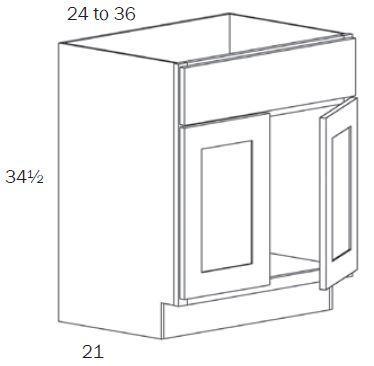 VS24-Vanity Sink 24 - White Shaker - Assembled - Daves Same Day Cabinets