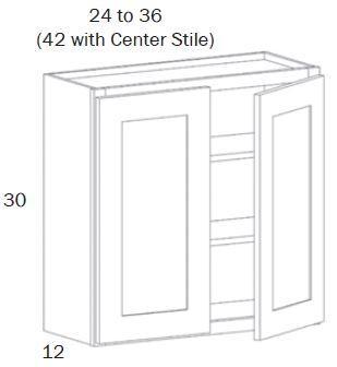 W2430-Wall 2430 - White Shaker - Assembled - Daves Same Day Cabinets