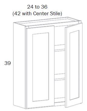 W2739-Wall 2739 - White Shaker - Assembled - Daves Same Day Cabinets