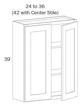 W2439-Wall 2439 - White Shaker - Assembled - Daves Same Day Cabinets