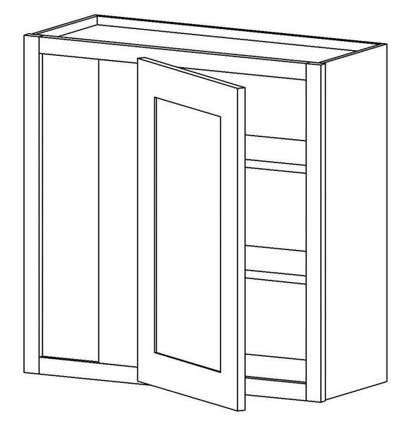 WB2730BL-Wall Blind 2730 Blind Left - White Shaker - Assembled - Daves Same Day Cabinets