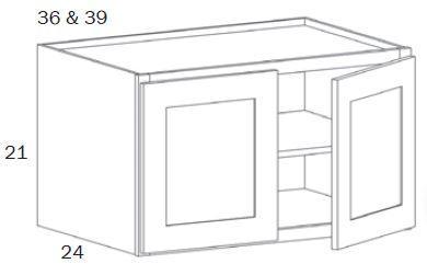 WR3621-Wall Refrigerator 3621 -24" Deep - White Shaker - Assembled - Daves Same Day Cabinets