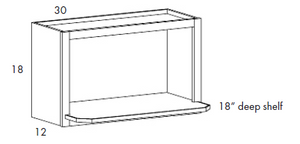 WM3018 - Wall Microwave Shelf - White - Assembled - Daves Same Day Cabinets